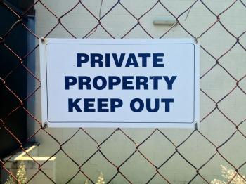 Private property keep out sign