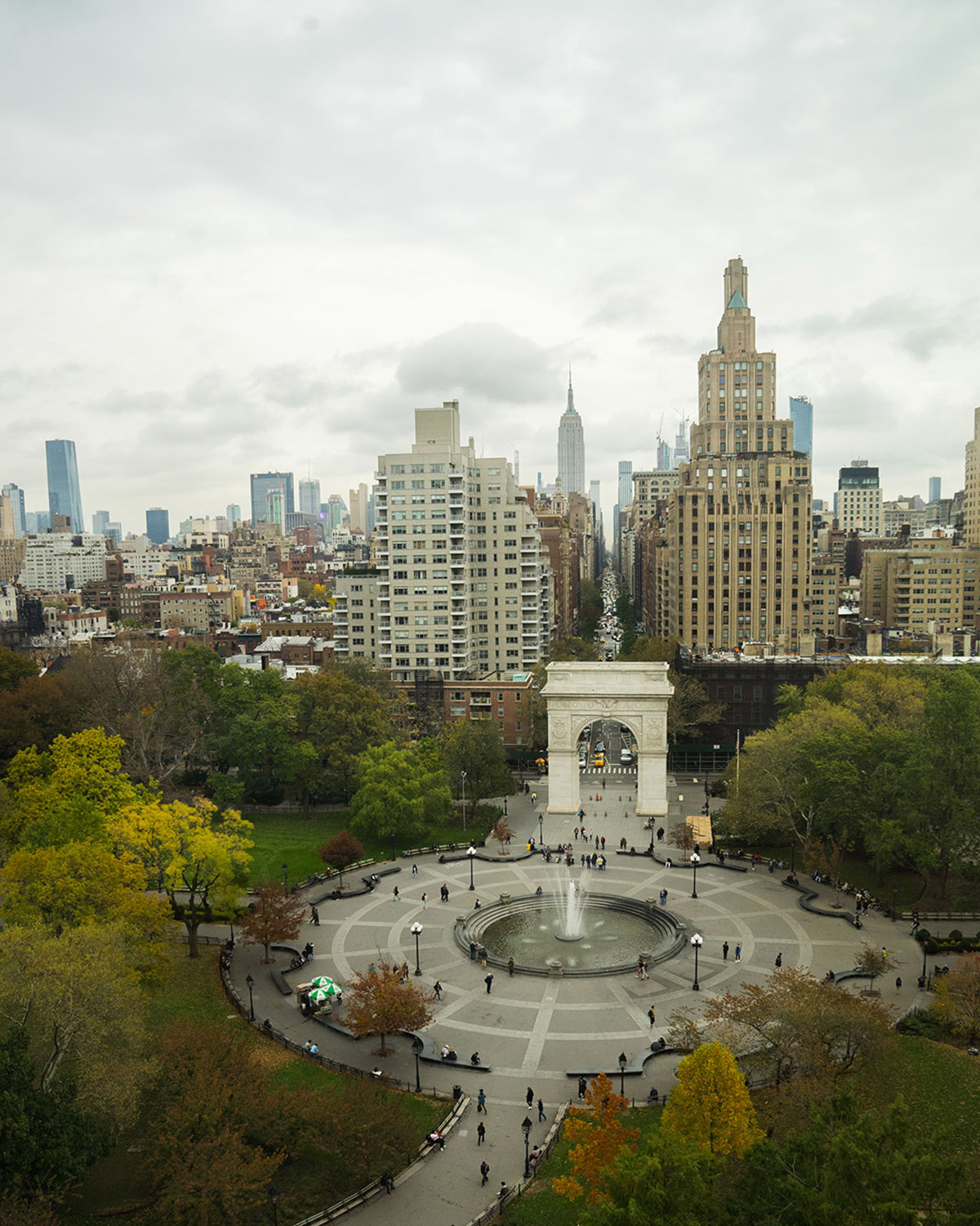 Washington Square Park from aerial view
