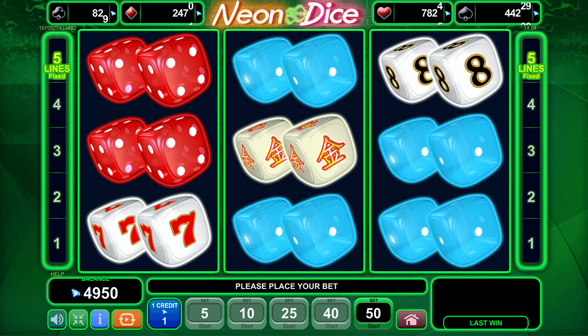 neon dice egt 