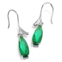 NEW Green Emerald Hoop Sterling silver Earring - RKM Shipping Free　「イヤリング」「送料無料」