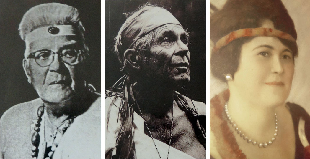 Left: David Kaonohiokala “Daddy” Bray, Lelehua’s great-grandfather, carried extensive knowledge of Hawaiian culture. Middle: Mama and Daddy Bray’s son, David Mililani Bray, Lelehua’s grandfather. Right: Lydia Maunahina Dusson, “Mama” Bray, Lelehua’s great-grandmother, was a renowned kumu hula.