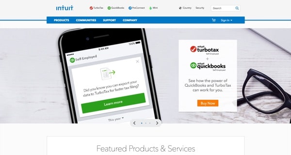 Intuit website screenshot