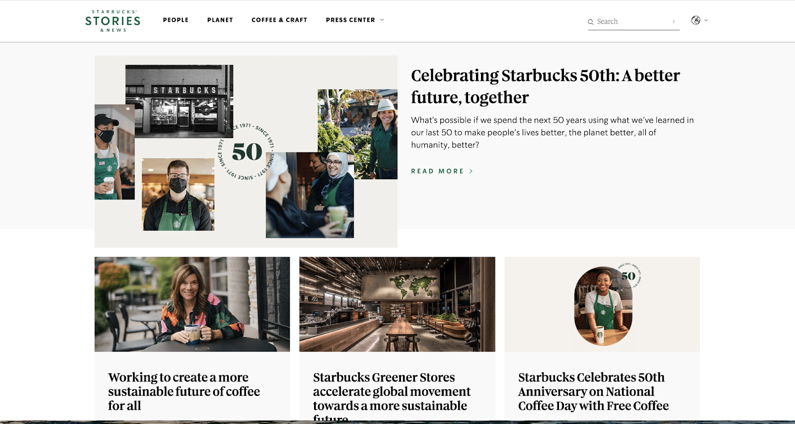 Starbucks uses alliteration for its blog name