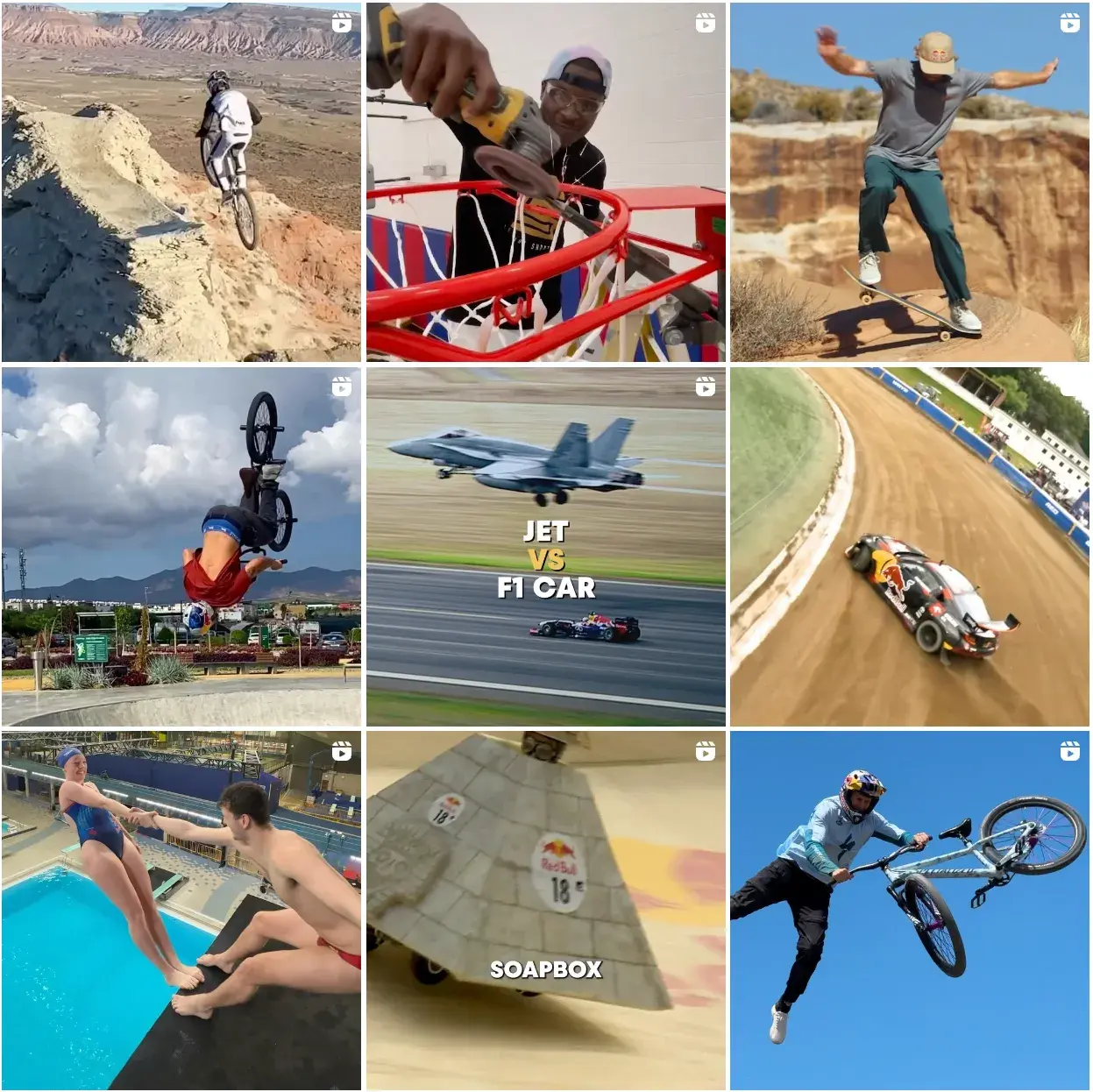 Red Bull targets extreme sports fans and adventure seekers on Instagram