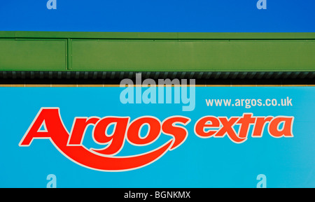 an argos extra sign, uk Stock Photo