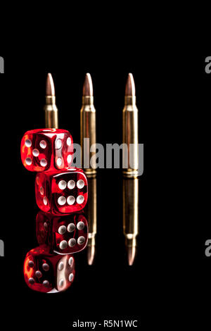 Dices and Bullets Stock Photo