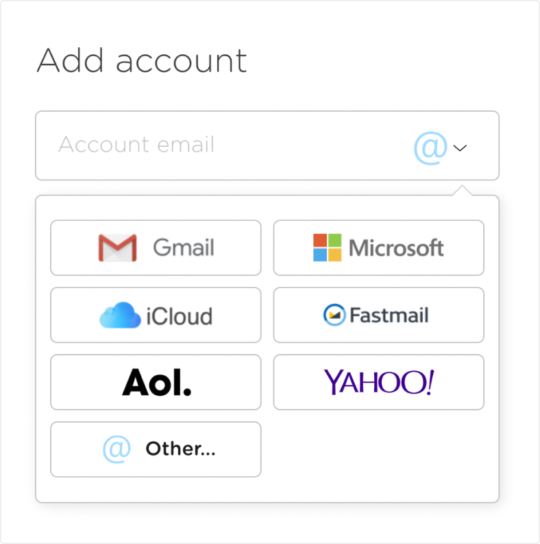 add an account dropdown