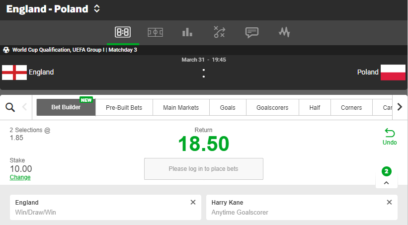 Betway Bet Builder