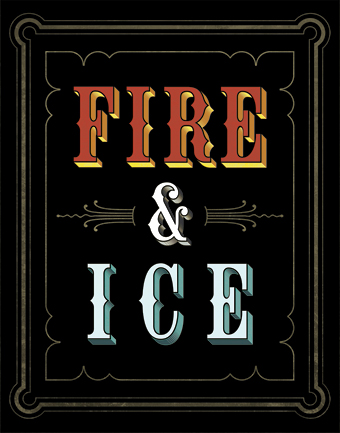 Fire and Ice Image using LHF Old Tom Font