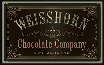 Weisshorn Chocolate Company Image using LHF Old Tom Font