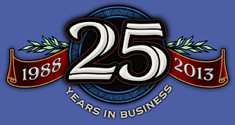 25 Years In Business image using LHF Prentice Font