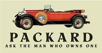 Packard Car image using LHF Prentice Font