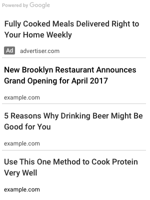 Example of a text-only ad layout.