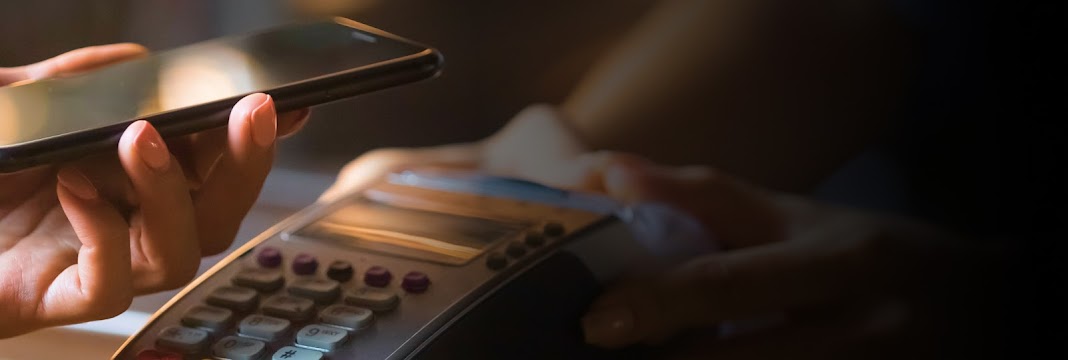 Phone doing touchless checkout at a retail store