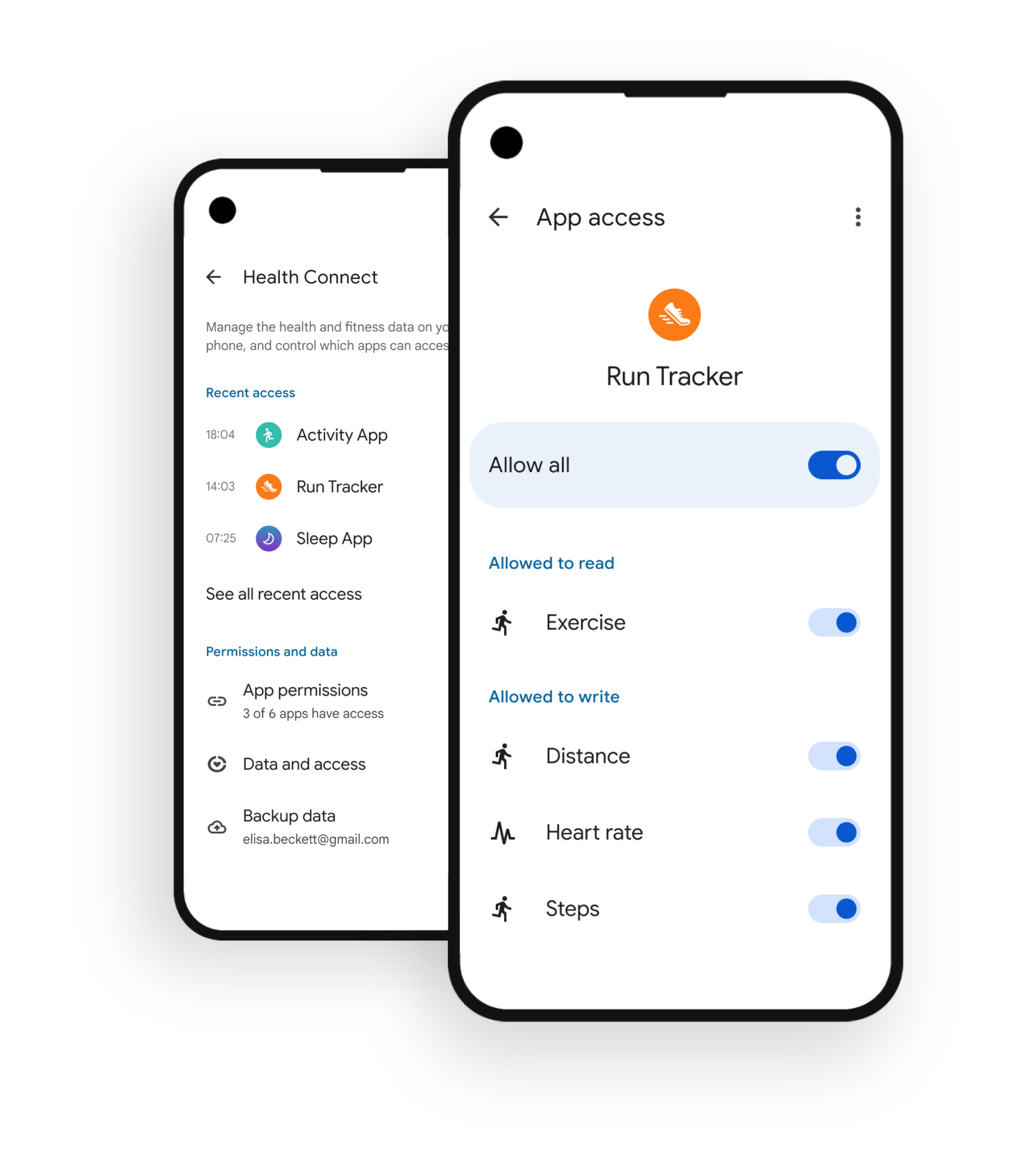 Graphic of phones with self-assessment example