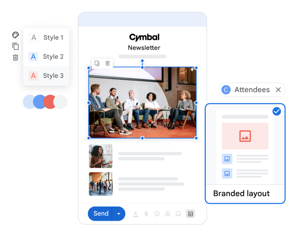 Des modèles de mise en page personnalisés rendent les e-mails de l'entreprise uniques.