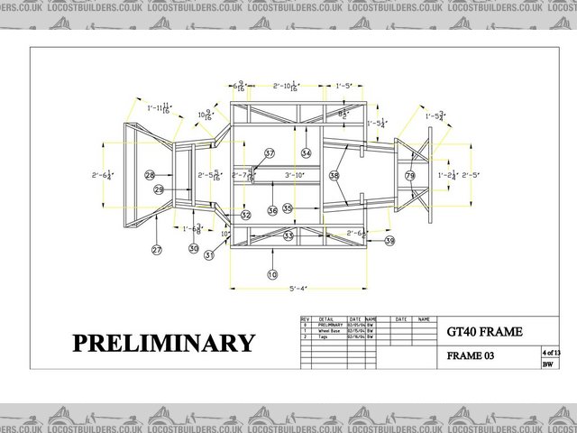 Ford gt40 chassis dimensions