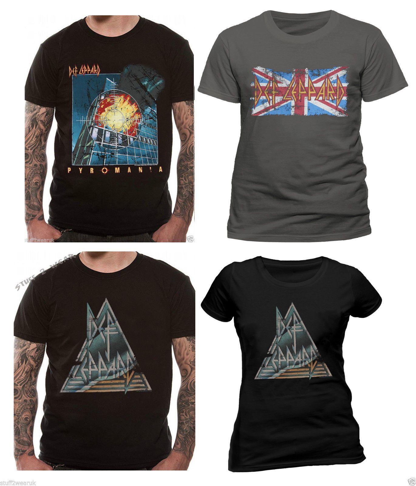 Def Leppard Official Logo - OFFICIAL Def Leppard T Shirt Pyromania Album Cover Union Jack Logo ...