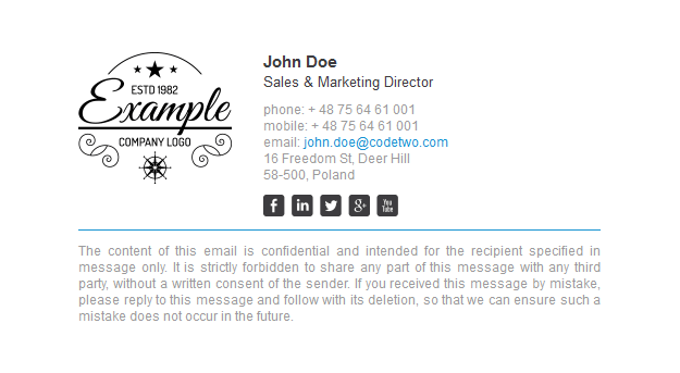 Black Email Logo - Email signature templates - download for free