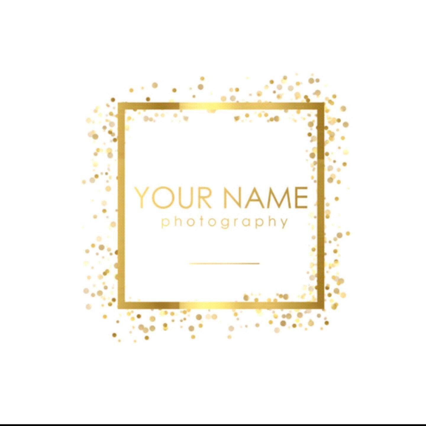 Glitter Logo - Gold Confetti Logo - Premade Logo Design - Gold Glitter Logo ...