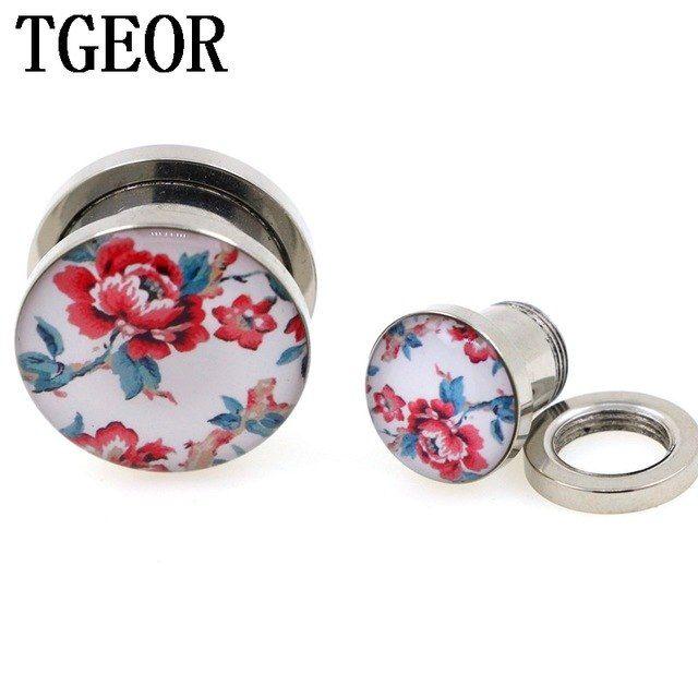 Small Flower Logo - New Hot Small MOQ 60pcs mixed 6 gauges stainless steel flower logo ...