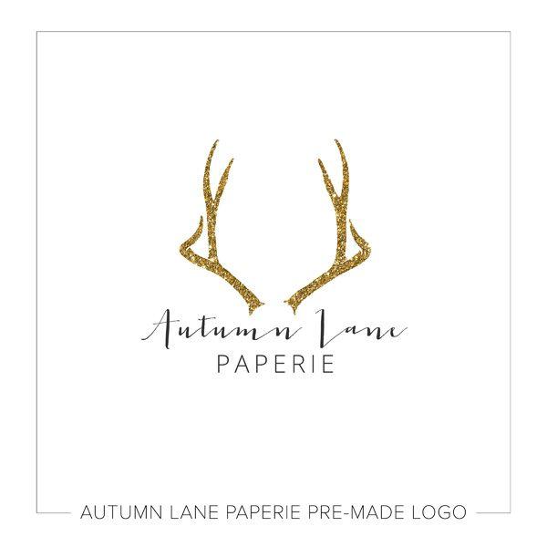 Glitter Logo - Gold Glitter Deer Antler Logo