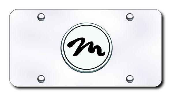 Miata Logo - 3D Chrome & Black Mazda Miata Logo Stainless Steel License Plate