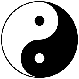 Two Black Circle Logo - Yin and yang