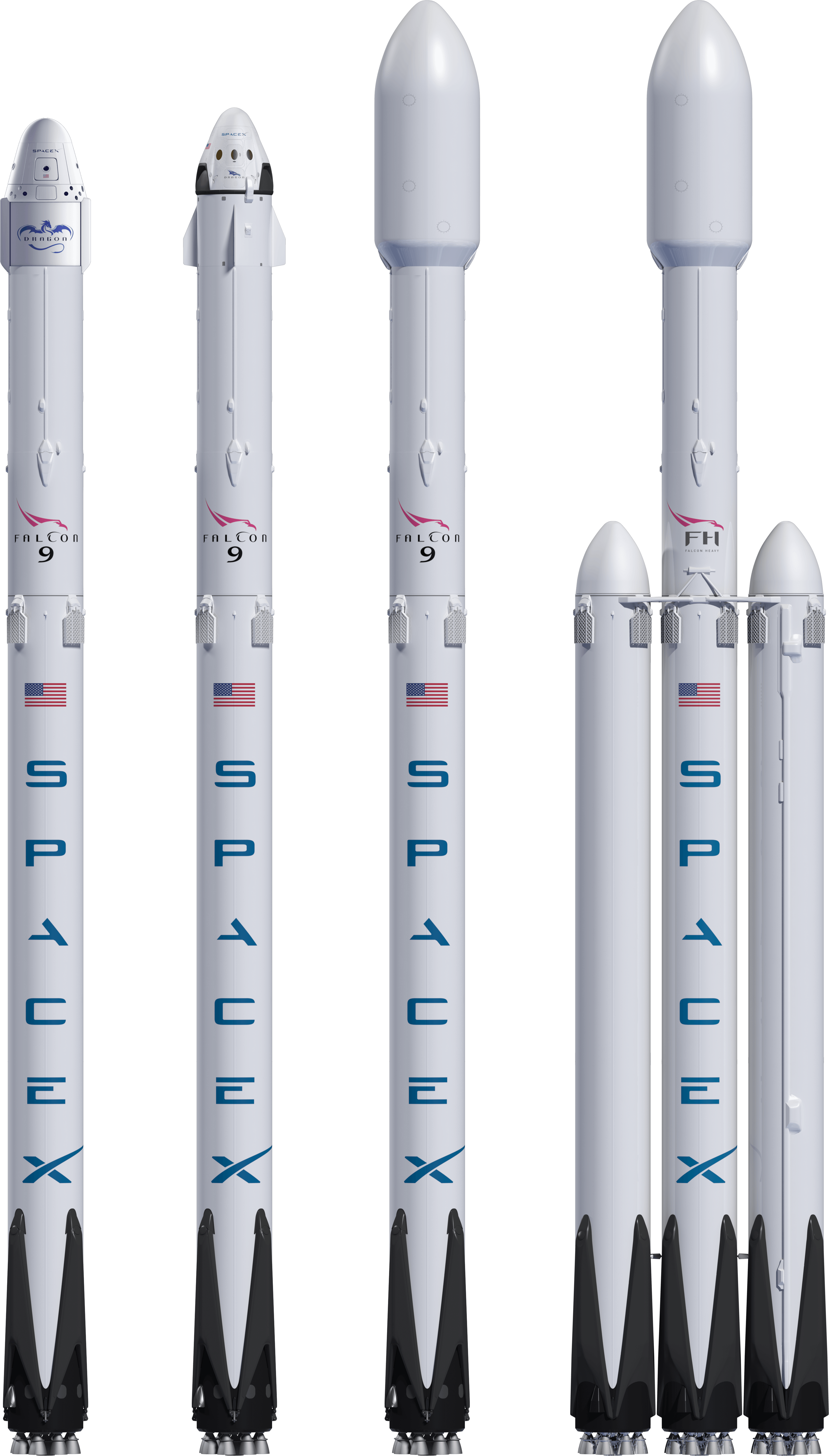 FH Falcon Heavy Logo - Falcon 9 v1.2 /FH Renders : spacex