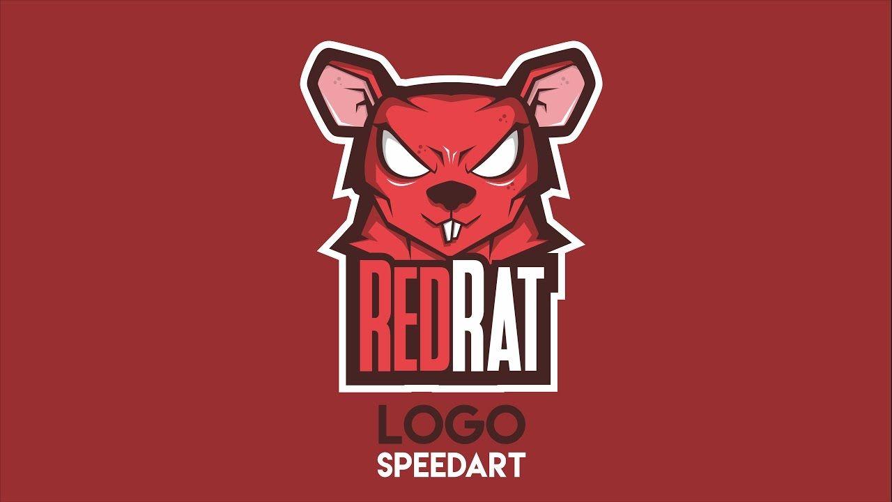 Rat Sports Logo - Corel Draw - Red Rat Mascot E-sport / Team Logo Speedart