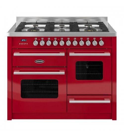 Red XG Logo - Britannia RC-11XGG-DE-RED Delphi 110 XG Dual Fuel Range Cooker In Red