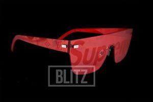 Red Sp Logo - SUPREME / LOUIS VUITTON CITY MASK SP SUNGLASSES RED LV MONOGRAM BOX ...