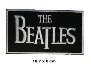 The Beatles Black and White Logo - The Beatles Rockabilia Music band Black & White Iron-on Embroidered ...