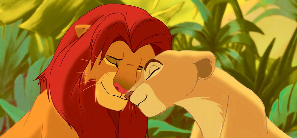Matthew Broderick (Simba) and Moira Kelly (Nala) in "The Lion King"