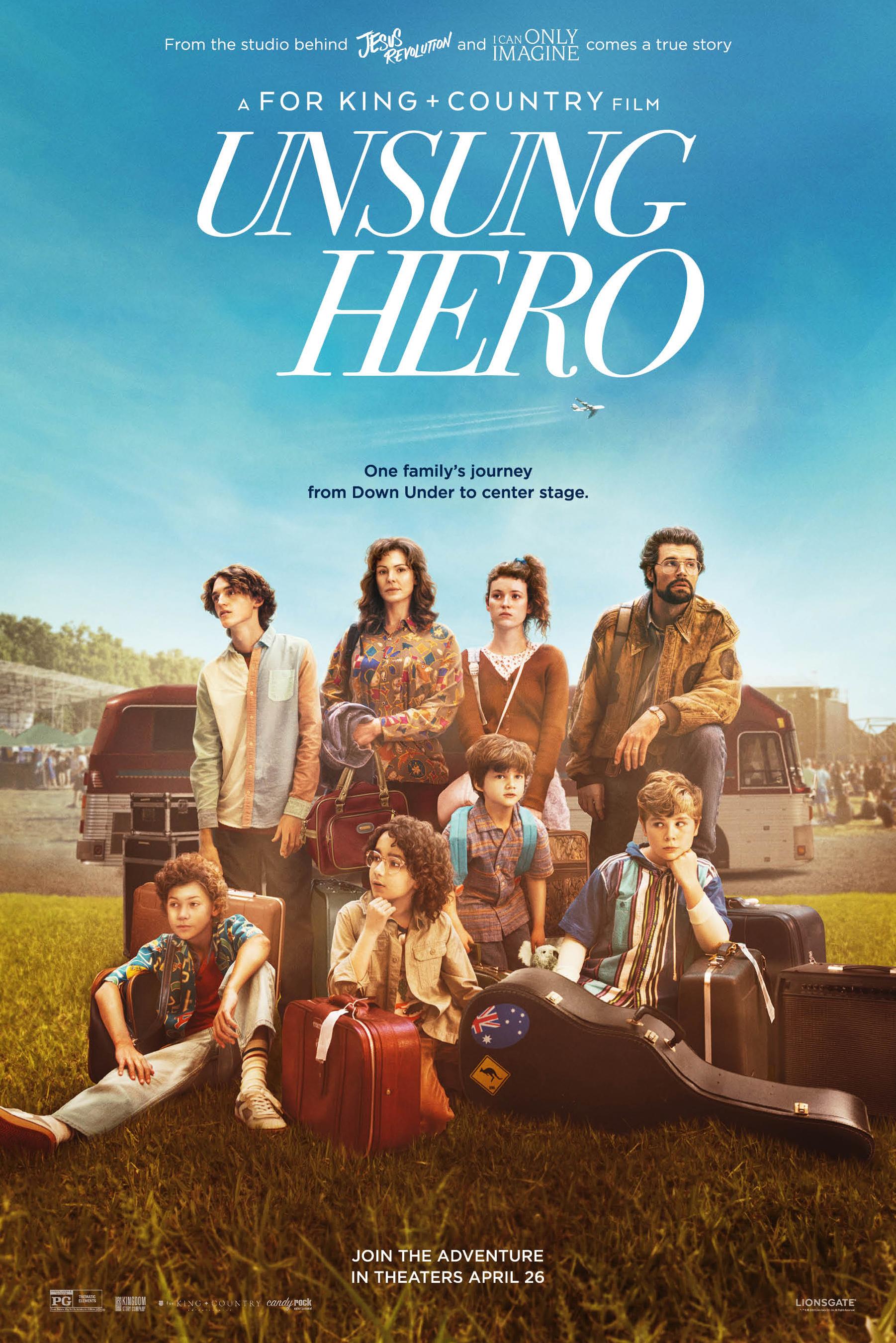 Angus Caldwell, Daisy Betts, Joel Smallbone, Kirrilee Berger, Tenz McCall, Paul Luke Bonenfant, Diesel La Torraca, and JJ Pantano in Unsung Hero (2024)