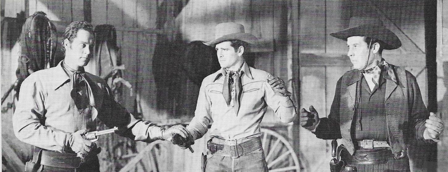 Clayton Moore, George J. Lewis, and David Sharpe in Adventures of Frank and Jesse James (1948)