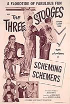 Moe Howard, Larry Fine, Shemp Howard, and Emil Sitka in Scheming Schemers (1956)