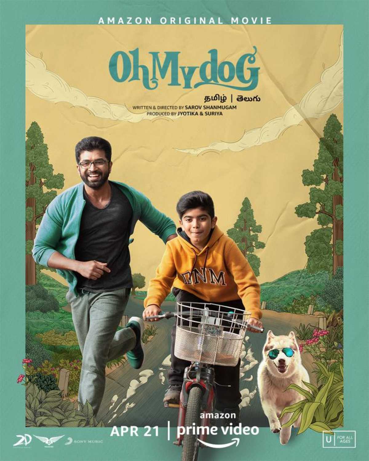 Vinay Rai, Arun Vijay, and Mahima Nambiar in Oh My Dog (2022)