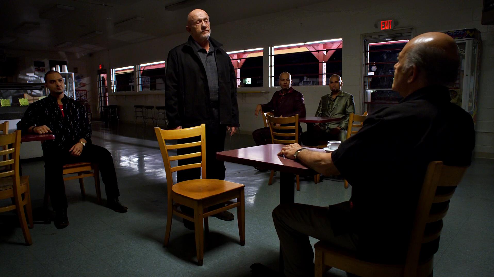 Jonathan Banks, Mark Margolis, Luis Moncada, Michael Mando, and Daniel Moncada in Better Call Saul (2015)