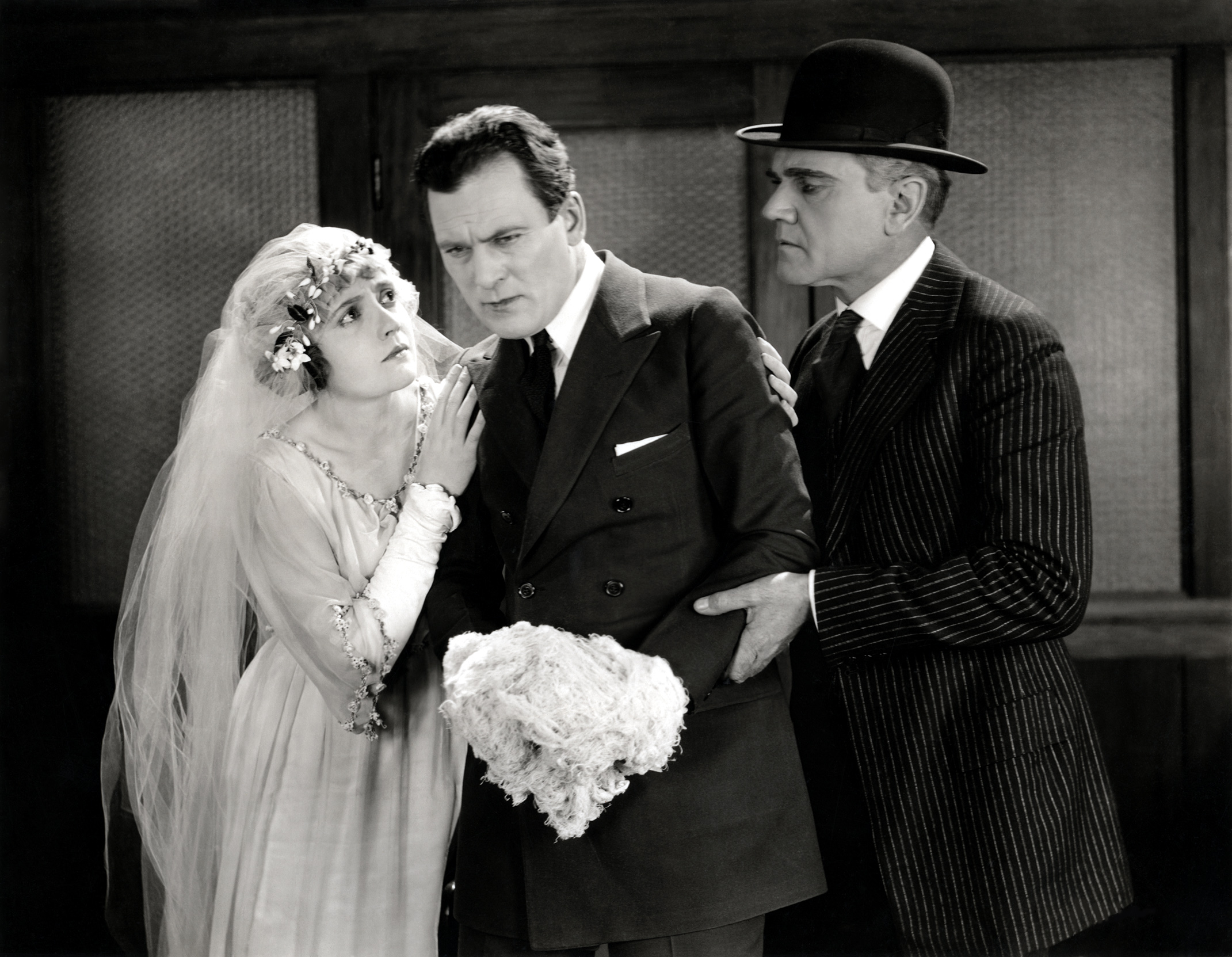 George MacQuarrie, Thomas Meighan, and Lois Wilson in The City of Silent Men (1921)