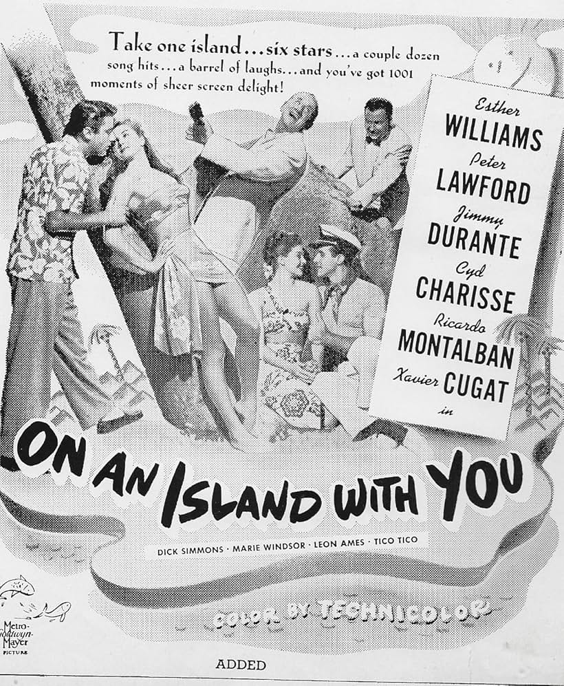 Ricardo Montalban, Jimmy Durante, Xavier Cugat, Peter Lawford, and Esther Williams in On an Island with You (1948)