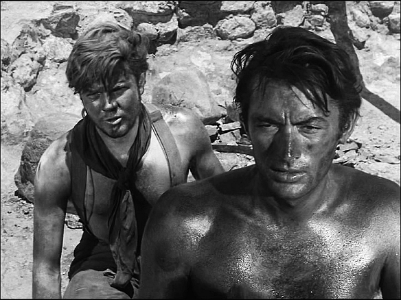 Gregory Peck and Robert Arthur in Yellow Sky (1948)