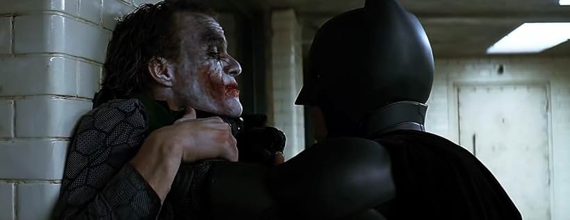 Christian Bale and Heath Ledger in The Dark Knight (2008)