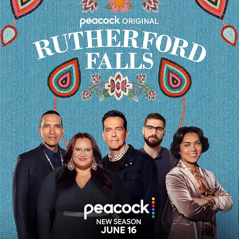 Michael Greyeyes, Ed Helms, Dustin Milligan, Jana Schmieding, and Jesse Leigh in Rutherford Falls (2021)