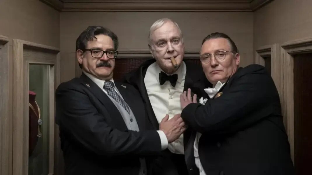 John Cleese, Oliver Masucci, and Fortunato Cerlino in The Palace (2023)