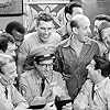 Terry Carter, Walter Cartier, Herbie Faye, Bernard Fein, Maurice Gosfield, Jack Healy, Harvey Lembeck, Allan Melvin, Billy Sands, and Phil Silvers in The Phil Silvers Show (1955)