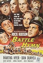 Rock Hudson, Dan Duryea, Don DeFore, Martha Hyer, Anna Kashfi, and Jock Mahoney in Battle Hymn (1957)