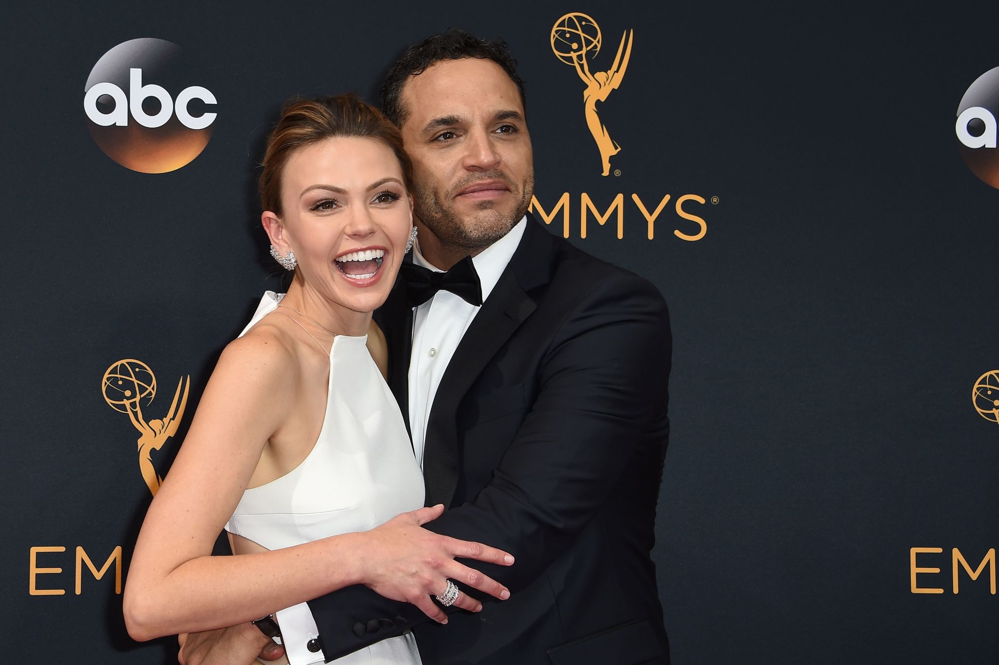 Daniel Sunjata and Aimee Teegarden at an event for The 68th Primetime Emmy Awards (2016)