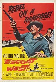 Victor Mature and Faith Domergue in Escort West (1959)