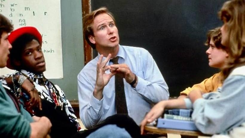 William Hurt, Frank Carter Jr., John F. Cleary, Georgia Ann Cline, and Allison Gompf in Children of a Lesser God (1986)